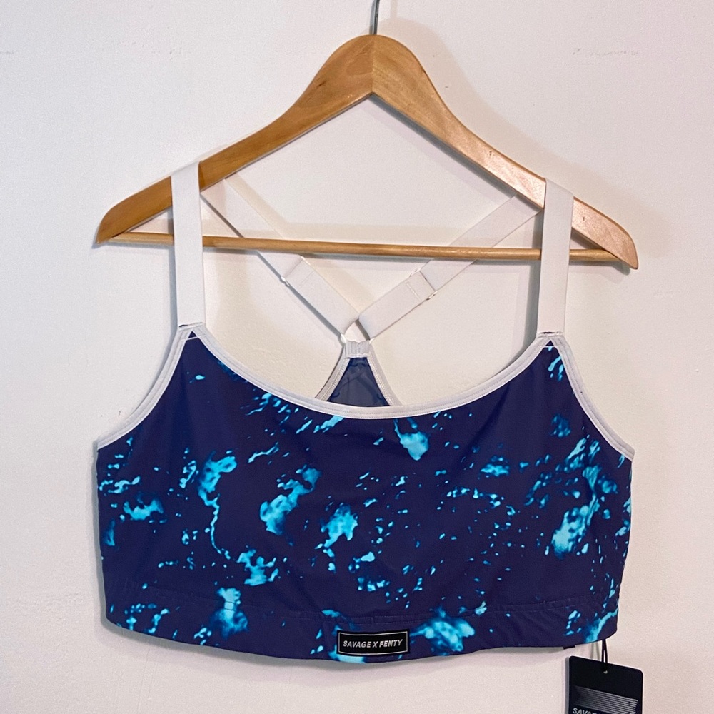Savage X Fenty Blue Tie-Dye Sports Bra
